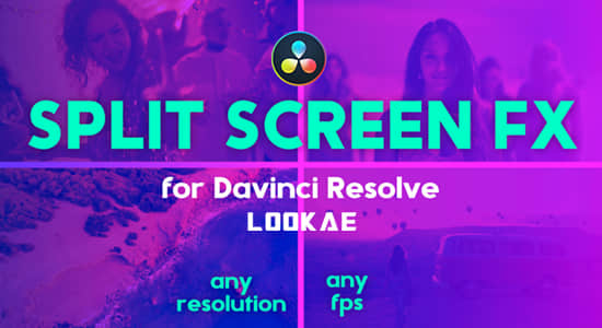 达芬奇模板-13种动态分屏多画面网格组合布局预设 Split Screen FX – Grid Layouts插图