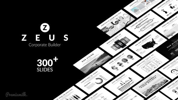 AE模板-300组黑白素雅公司企业商务图标信息宣传包装动画 Zeus Corporate Builder插图
