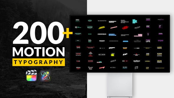 FCPX插件-200个现代迷你简洁商务文字标题字幕条排版动画 Motion Typography插图