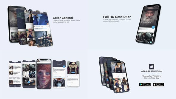 AE模板-三维手机应用界面社交媒体广告宣传展示介绍动画 App Presentation V2.0插图