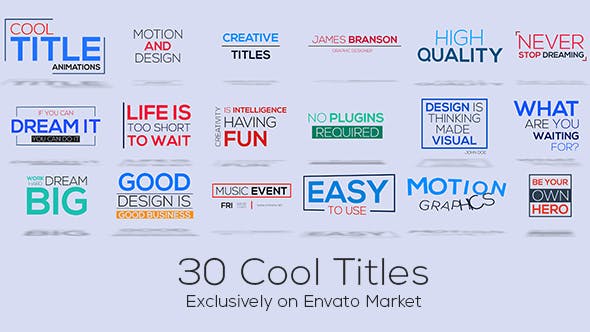 AE模板-30个简单彩色文字标题排版动画 30 Cool Titles插图