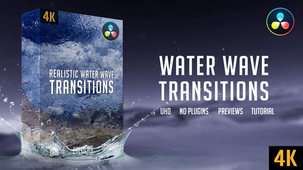 达芬奇模板-10组水流浪花视频过渡转场动画 Water Wave Transitions插图